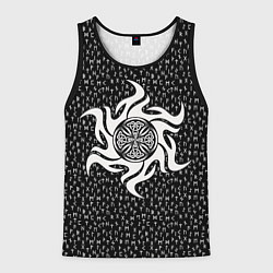 Мужская майка без рукавов Языческий узорный крест и руны