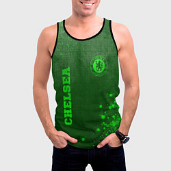 Майка-безрукавка мужская Chelsea - green gradient вертикально, цвет: 3D-черный — фото 2