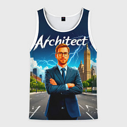 Мужская майка без рукавов Архитектор и молния