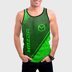 Майка-безрукавка мужская Mazda - green gradient вертикально, цвет: 3D-черный — фото 2