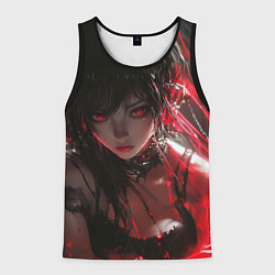 Мужская майка без рукавов Брюнетка в красной краске