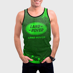 Майка-безрукавка мужская Land Rover - green gradient, цвет: 3D-черный — фото 2