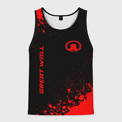 Майка-безрукавка мужская Great Wall - red gradient вертикально, цвет: 3D-черный