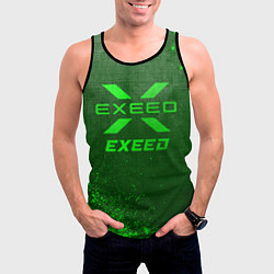 Майка-безрукавка мужская Exeed - green gradient, цвет: 3D-черный — фото 2