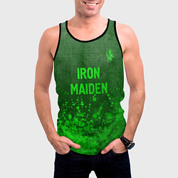 Майка-безрукавка мужская Iron Maiden - green gradient посередине, цвет: 3D-черный — фото 2