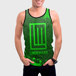 Майка-безрукавка мужская Lindemann - green gradient, цвет: 3D-черный — фото 2