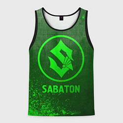 Майка-безрукавка мужская Sabaton - green gradient, цвет: 3D-черный