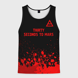 Майка-безрукавка мужская Thirty Seconds to Mars - red gradient посередине, цвет: 3D-черный