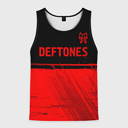 Мужская майка без рукавов Deftones - red gradient посередине