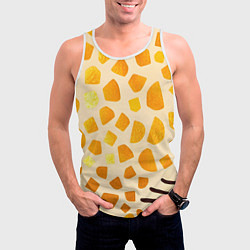 Майка-безрукавка мужская Золотистые пятна жирафа, цвет: 3D-белый — фото 2