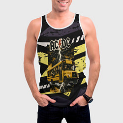 Майка-безрукавка мужская ACDC в автобусе, цвет: 3D-белый — фото 2