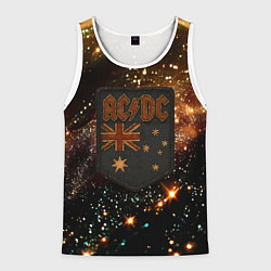 Майка-безрукавка мужская ACDC в стиле нашивки, цвет: 3D-белый