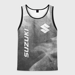 Майка-безрукавка мужская Suzuki - grey gradient вертикально, цвет: 3D-черный