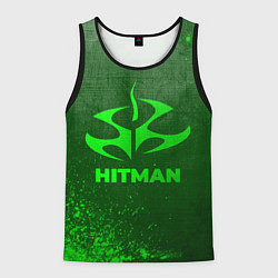 Мужская майка без рукавов Hitman - green gradient