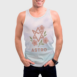 Майка-безрукавка мужская Astro логотип с цветочками, цвет: 3D-белый — фото 2