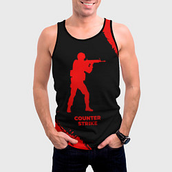 Майка-безрукавка мужская Counter Strike - red gradient, цвет: 3D-черный — фото 2