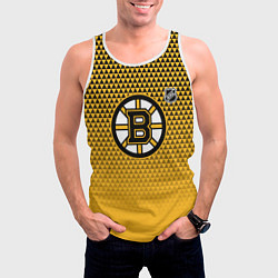Майка-безрукавка мужская Бостон Брюинз - паттерн треугольников, цвет: 3D-белый — фото 2