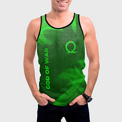 Майка-безрукавка мужская God of War - green gradient вертикально, цвет: 3D-черный — фото 2