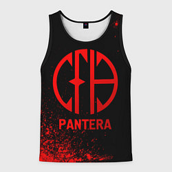 Майка-безрукавка мужская Pantera - red gradient, цвет: 3D-черный