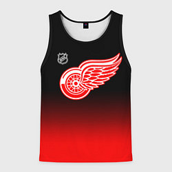 Майка-безрукавка мужская Детройт Ред Уингз - градиент, цвет: 3D-черный