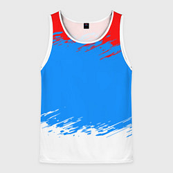 Майка-безрукавка мужская Патриот - флаг, цвет: 3D-белый