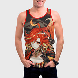 Майка-безрукавка мужская Mavuika Genshin Impact, цвет: 3D-красный — фото 2