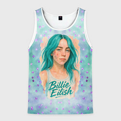 Мужская майка без рукавов Билли Айлиш бирюзовые волосы