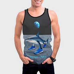 Майка-безрукавка мужская Акула мем, тралалеро тралала, цвет: 3D-черный — фото 2