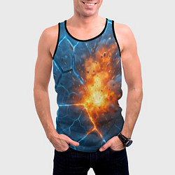 Майка-безрукавка мужская Взрыв из объемных плит, цвет: 3D-черный — фото 2