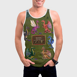 Майка-безрукавка мужская HOMM3 Dragons Battle 1, цвет: 3D-белый — фото 2