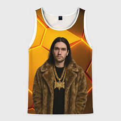 Майка-безрукавка мужская Bones с цепью в шубе, цвет: 3D-белый