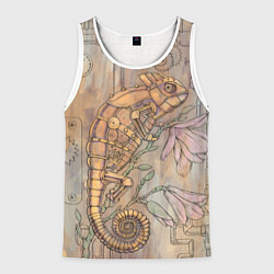 Мужская майка без рукавов Стимпанк механический киберхамелеон