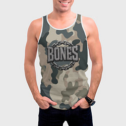 Майка-безрукавка мужская Bones логотип на камуфляже, цвет: 3D-белый — фото 2
