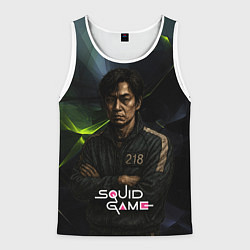 Мужская майка без рукавов Игра в кальмара - игрок 218 скрещивает руки