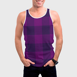 Майка-безрукавка мужская Баклажан ультрафиолет, цвет: 3D-белый — фото 2