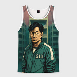 Мужская майка без рукавов Игрок 218 из Игры в кальмара