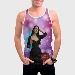 Майка-безрукавка мужская Lana Del Rey закрыла глаза, цвет: 3D-белый — фото 2