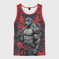 Мужская майка без рукавов Антропоморфная черепаха воин - нейроарт