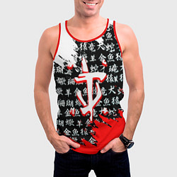Майка-безрукавка мужская Doom dark age japan, цвет: 3D-красный — фото 2