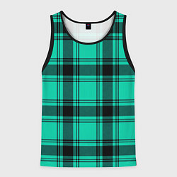 Майка-безрукавка мужская Checkered turquoise, цвет: 3D-черный