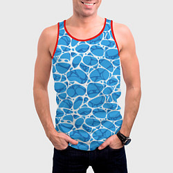 Майка-безрукавка мужская Волновая рябь на поверхности воды паттерн, цвет: 3D-красный — фото 2