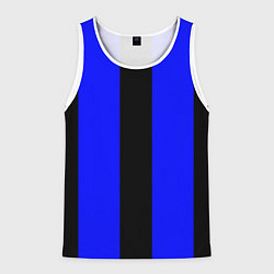 Майка-безрукавка мужская Color blue black stripes, цвет: 3D-белый