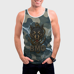 Майка-безрукавка мужская ВМФ волк на камуфляже, цвет: 3D-белый — фото 2