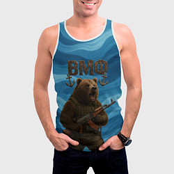 Майка-безрукавка мужская ВМФ Медведь с АК-47, цвет: 3D-белый — фото 2