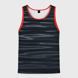 Майка-безрукавка мужская Черная объемная текстура, цвет: 3D-красный