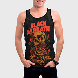 Майка-безрукавка мужская Black Sabbath skeleton with roses, цвет: 3D-черный — фото 2