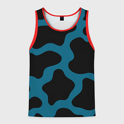Майка-безрукавка мужская Синяя коровья расцветка, цвет: 3D-красный