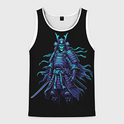 Мужская майка без рукавов Неоновый призрак самурай