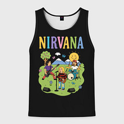 Мужская майка без рукавов Нирвана мультяшный стиль