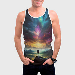 Майка-безрукавка мужская Shocking the cosmos, цвет: 3D-белый — фото 2